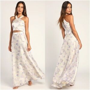 LULU’S Gorgeous Entrance Lavender Two Piece Maxi Dress